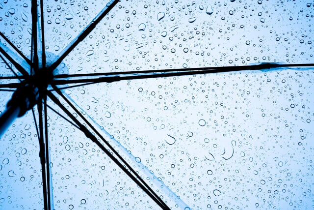 水滴のついた傘